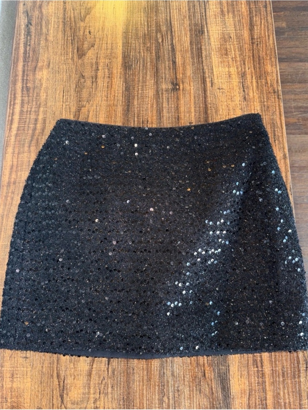 Black Sequin High-Waisted Mini Skirt